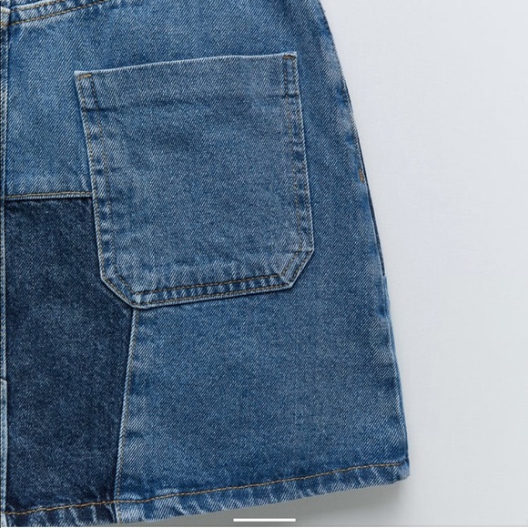 NWT Denim patchwork mini skirt - Picture 3 of 9